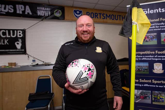 Health and wellbeing fayre at Fratton Park, Portsmouth on Friday 29th April 2022

Pictured: Steve Fletcher of Solent Sports

Picture: Habibur Rahman
