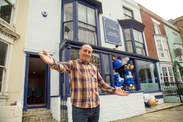 New Greek restaurant,  El Greco, has opened in the heart of Southsea, Portsmouth on Friday, September 23, 2022. Pictured: Owner Kristo Serani at his new restaurant. Picture: Habibur Rahman.