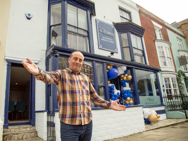 New Greek restaurant,  El Greco, has opened in the heart of Southsea, Portsmouth on Friday, September 23, 2022. Pictured: Owner Kristo Serani at his new restaurant. Picture: Habibur Rahman.