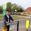 Havant MP Alan Mak in Purbrook Way, where resurfacing work will take place