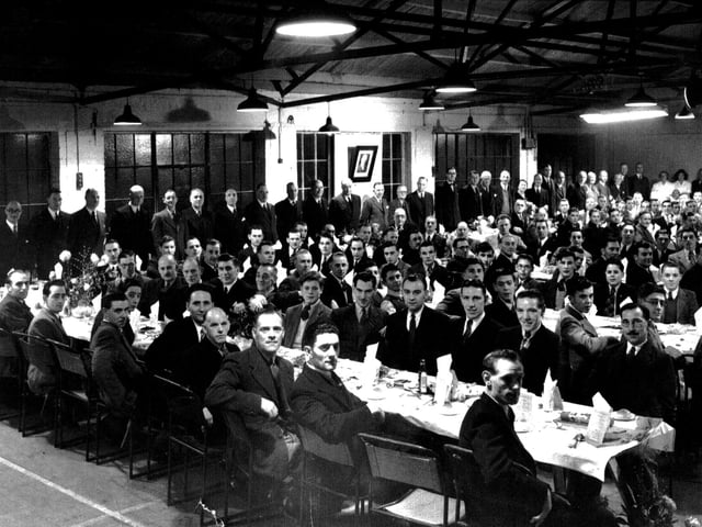 Here we see employees of  White and Newton furniture factory in Dunbar Road, Eastney at their Christmas dinner in 1948.Sent in by Tom Langford of Hambledon near Waterlooville, he is in the second row sixth from the right.