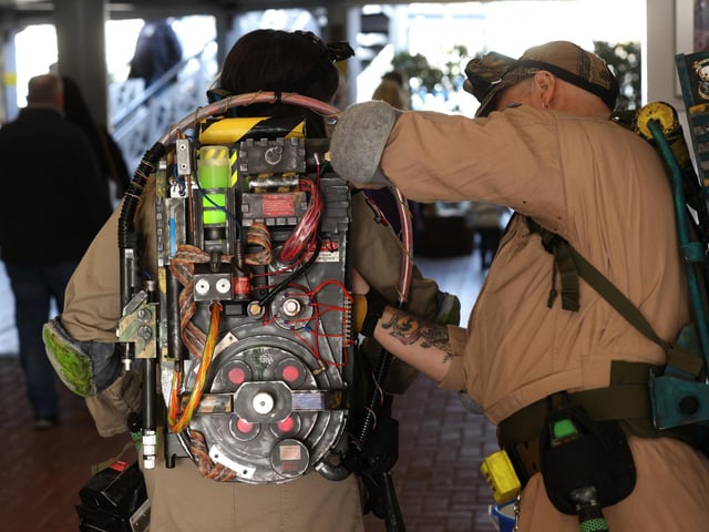 Ghostbusters in Port Solent, Portsmouth, raising money for Cancer Research.
Saturday 28th October 2023.
Picture: Sam Stephenson.