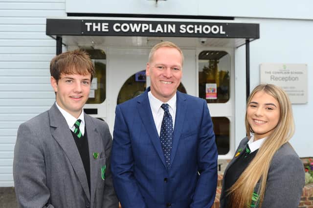 The Cowplain School headteacher, Ian Gates, is delighted to see Year 10 pupils return.

Picture: Sarah Standing