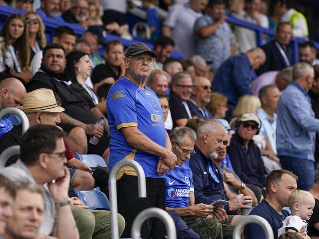 The home section was sold out as 17,194 Pompey fans cheered on the Blues against Cheltenham