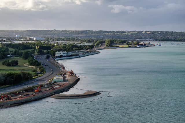 The island especially constructed for overwintering birds as part of the North Portsea Coastal Scheme
