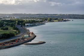 The island especially constructed for overwintering birds as part of the North Portsea Coastal Scheme