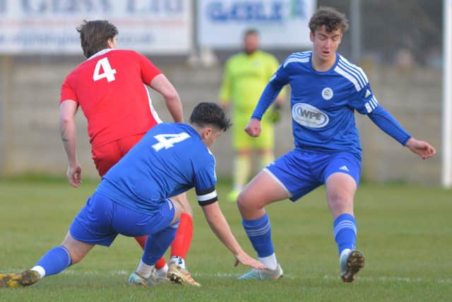 First half action from Horndean v Portland. Picture by Martyn White