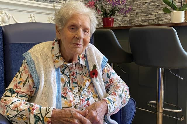 Oakland Grange Residential Care Home Dorothy Aslett, aged 102.