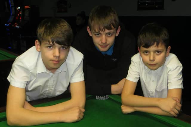 From left - Aaron Wilson, Jamie Wilson and Rhys Pearce