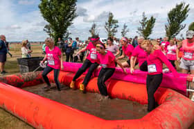 Getting dirty at the Pretty Muddy event. Picture: Mike Cooter (020722)