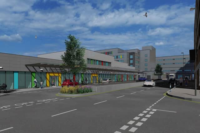 CGI of the new A&E at Queen Alexandra Hospital in Cosham