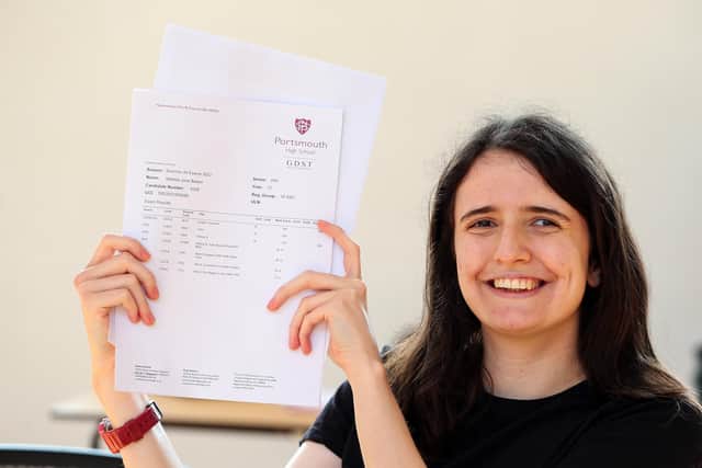 Matilda Barker has 3 A*s and is going to read English at Newnham College, Cambridge. A-level results, Portsmouth High School, Southsea
Picture: Chris Moorhouse (jpns 180822-16)