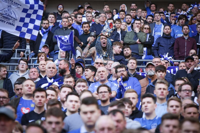 Pompey fans at Wembley against Sunderland in the Checkatrade Trophy final on March 31, 2019. Picture: Habibur Rahman