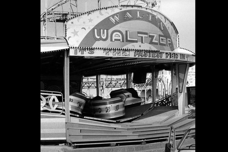Walt's Waltzer at Clarence Pier funfair, July 1983. The News PP5598