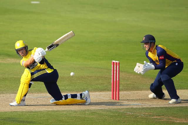 Joe Weatherley in action during the loss to Essex at The Ageas Bowl. Photo by Warren Little/Getty Images.