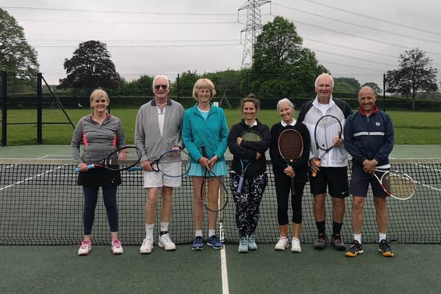 Wickham v Southsea (from left): Yvonne Richardson, Graham Allan, Maggie Allan, Emily Last, Linda Swingburne, Ian Farley, Andy Bowbrick.