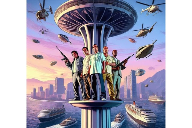 This is what Portsmouth would look like if it was in Grand Theft Auto./ppPicture credit: Bing Image Create