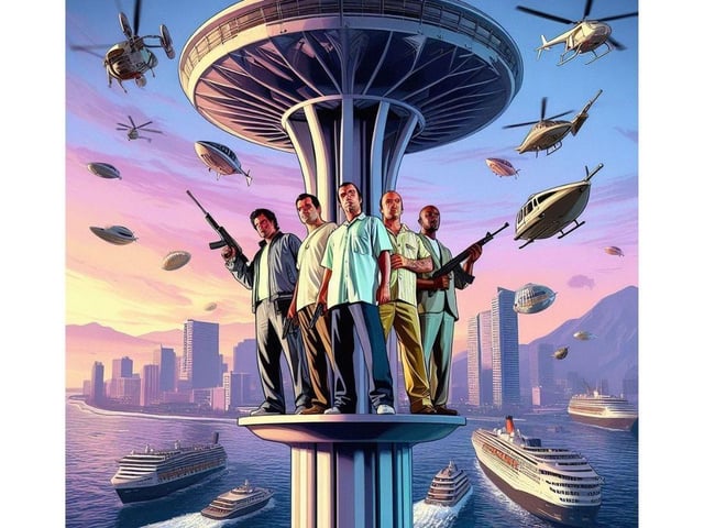 This is what Portsmouth would look like if it was in Grand Theft Auto. 
Picture credit: Bing Image Create