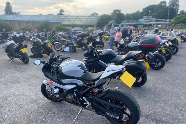 Bikes outside the National Motor Museum