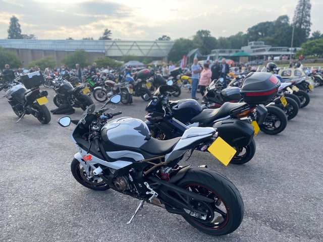Bikes outside the National Motor Museum