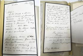 The handwritten letter by Florence Nightingale