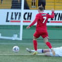 Hawks captain Joe Oastler sees red for this tackle on George Williams. Picture by Dave Haines