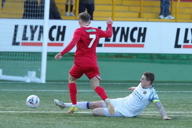Hawks captain Joe Oastler sees red for this tackle on George Williams. Picture by Dave Haines