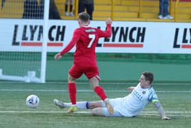 Hawks captain Joe Oastler sees red for this tackle on George Williams. Picture by Dave Haines