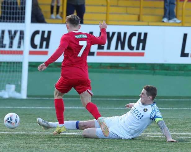 Hawks captain Joe Oastler sees red for this tackle on George Williams. Picture by Dave Haines