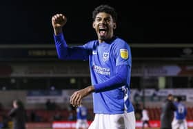 Pompey’s Reeco Hackett has sent a heartfelt message to Boreham Wood’s FA Cup giant killer, Adrian Clifton.    Picture: Daniel Chesterton/phcimages.com