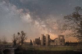 Undated handout photo issued by South Downs National Park Authority of 'Cowdray Comos' taken by Richard Murray which has won the top prize in the South Downs National Park astrophotography competition. The image, taken by Mr Murray from Waterlooville, captures the night-time scene at Cowdray ruins in Midhurst, West Sussex.
