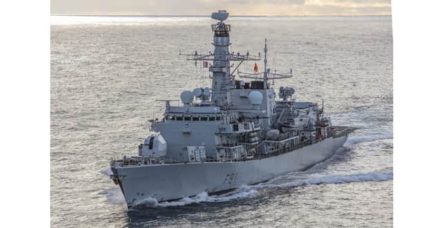 HMS Sutherland has been shadowing seven Russian ships alongside eight other Royal Navy vessels in UK waters