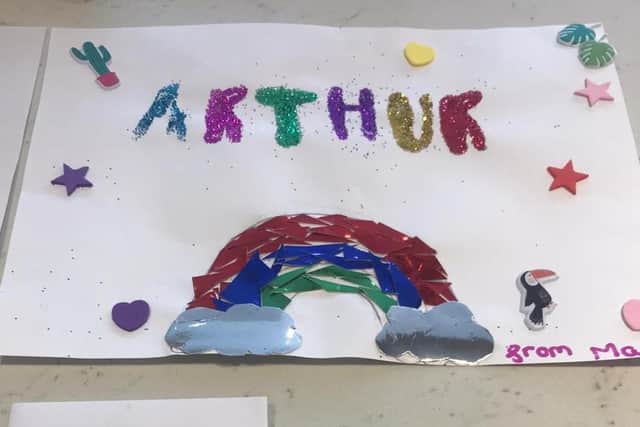 One of the cards sent by a schoolchildren in Paulsgrove to mark the 96-year-old D-Day veteran's birthday.