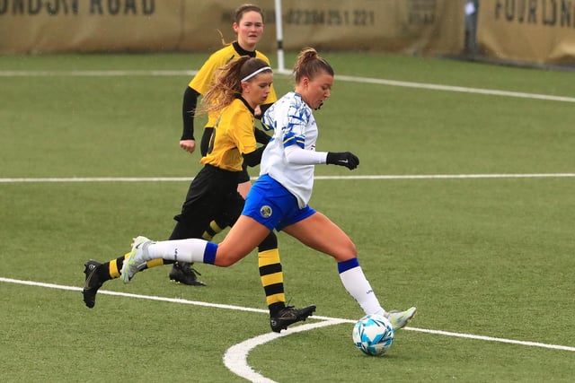 Sarah Butterworth about to score her fourth goal. Picture by Dave Haines