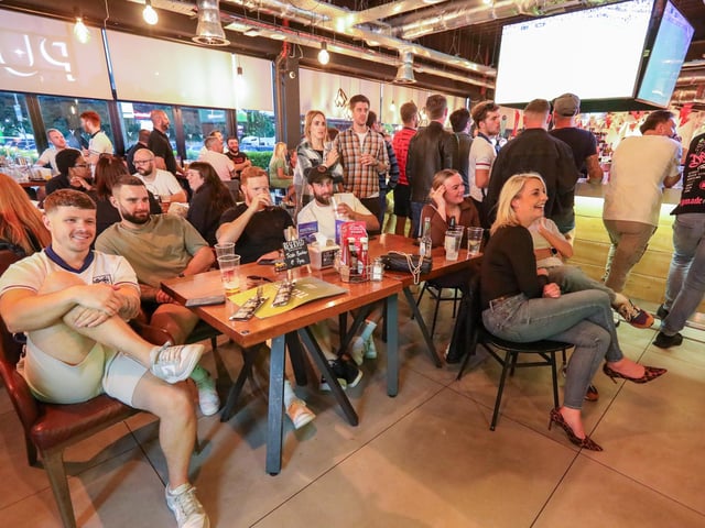 Fans watch Netherlands v England, UEFA Euros 2024 semi-final played in Dortmund, at Village Hotel, Lakeshore Drive, Cosham
Picture: Chris Moorhouse (100724-083)