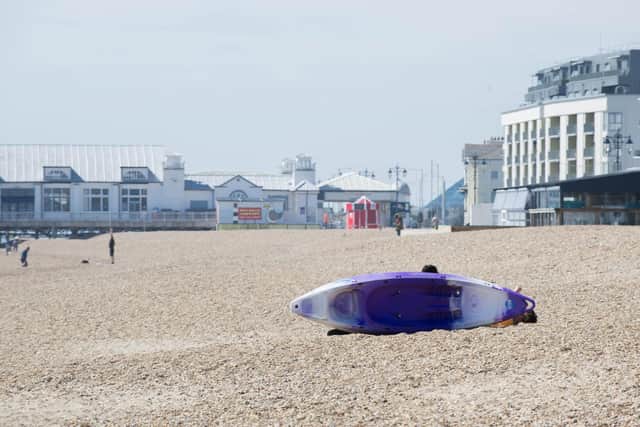 The left-hand side of South Parade Pier, left, and Savoy House, right. Picture: Habibur Rahman