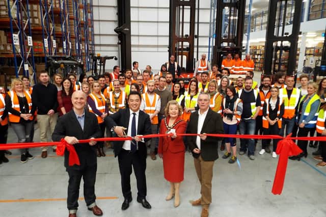 Alan opens the FatFace distribution centre at Dunsbury Park, picture before Covid