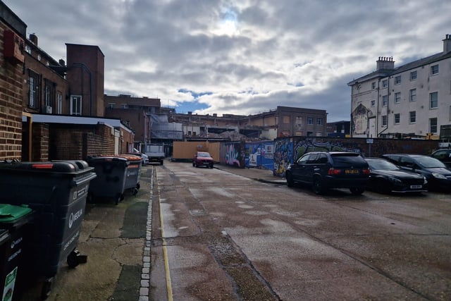 Development taking place at the old Debenhams department store in Palmerston road, Southsea on February 15 2024.