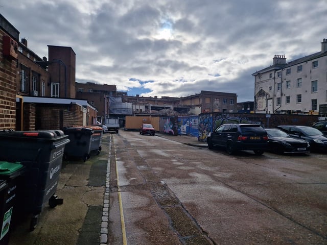 Development taking place at the old Debenhams department store in Palmerston road, Southsea on February 15 2024.