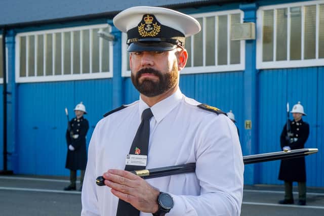 Darren Wearing, state ceremonial training officer for the Royal Navy. Picture: Habibur Rahman