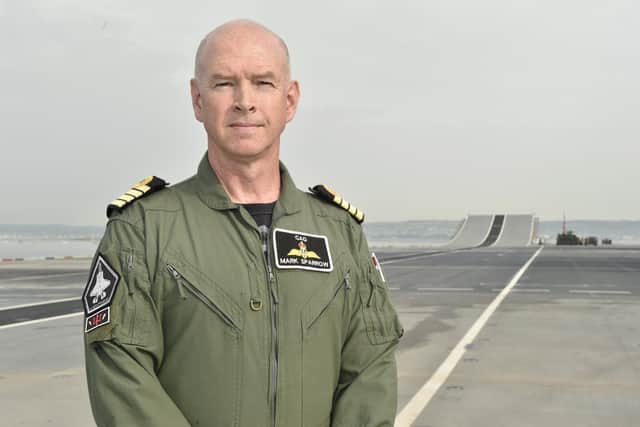 Pictured is: Captain Mark Sparrow RN, Commander Air Group. Picture: Sarah Standing (080923-8271)