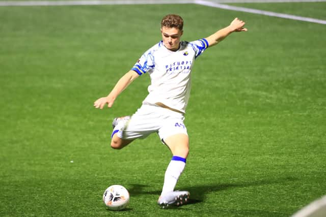 Max Connolly in action for Hawks against Fleet Town in the Hampshire Senior Cup in September.  Picture by Dave Haines