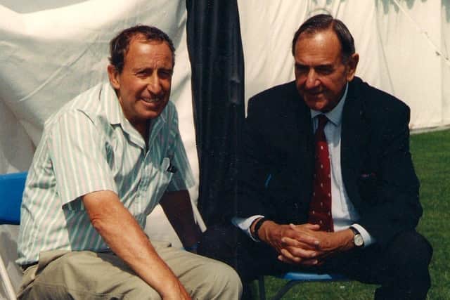 Kent legend Colin Cowdrey, right, with former Hampshire cricketer (and Portsmouth FC footballer) Mike Barnard at the final Championship game in Portsmouth in 2000