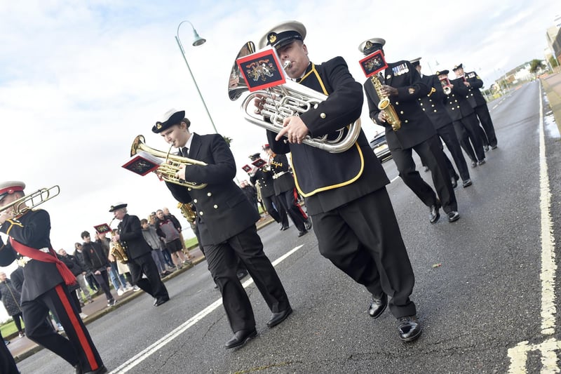 Remembrance Sunday service at the Fleet Air Arm Memorial in Lee-on-the-Solent on Sunday, November 12, 2023.