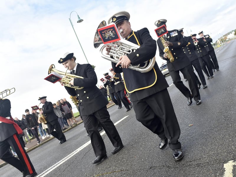 Remembrance Sunday service at the Fleet Air Arm Memorial in Lee-on-the-Solent on Sunday, November 12, 2023.
