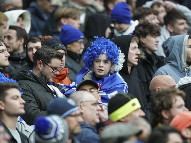 Pompey fans at the Tottenham Hotspur Stadium.