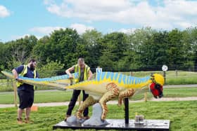 Seven new toy-brick dinosaurs have joined the herd for Marwell Zoo's BRICKOSAURS! Evolution event. Pictured is the Pachycephalosaurus.