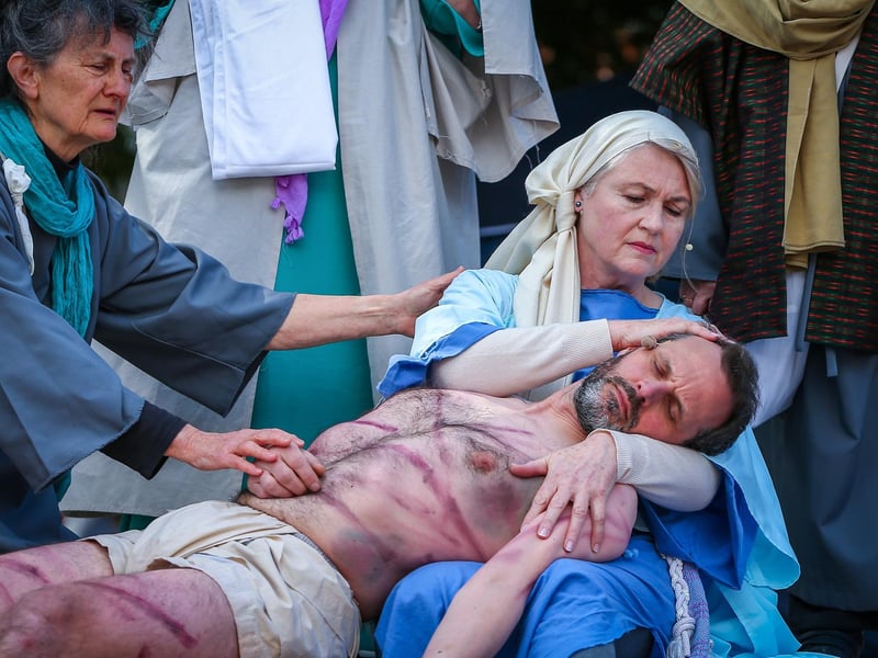 Jesus' body is taken down from the cross. The Havant Passion, West Street, HavantPicture: Chris  Moorhouse (300324-22)