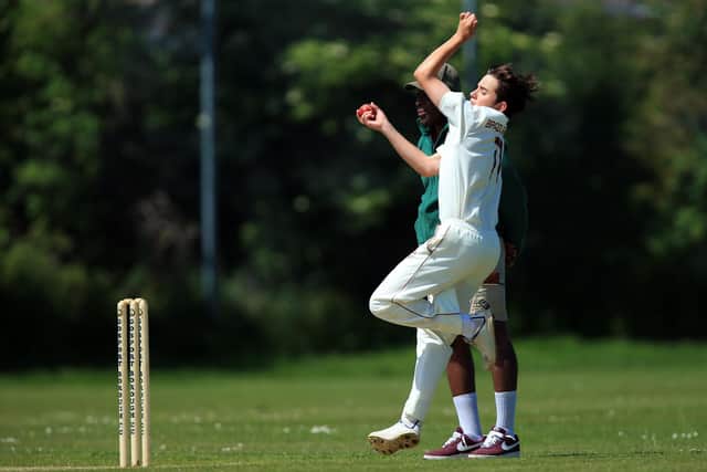 Danny Bradley-Turner, 13, bowling for Gosport Borough 4ths against Denmead.
Picture: Chris Moorhouse
