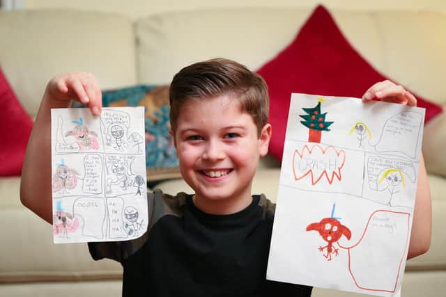 Leo Poveda, 10, wants to be a newspaper cartoonist. Picture: Chris Moorhouse   (jpns 031221-36)